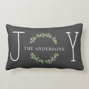 Coussin Rectangle Vacances modernes de Noël de monogramme de