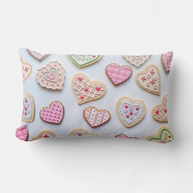 Coussin Rectangle Valentines Jour Bonbons Amour Coeurs (Recto)