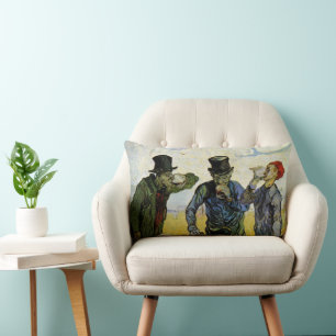 Coussin Rectangle Van Gogh; Les Buveurs, Post Impressionnisme Vintag