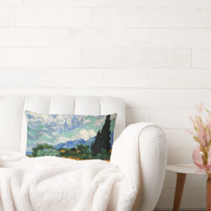 Coussin Rectangle Van Gogh - Wheatfield avec Cypress Tree