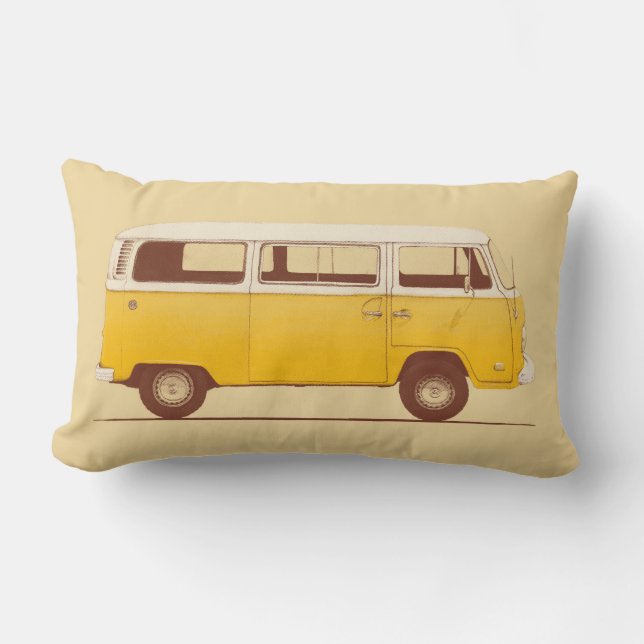 Coussin Rectangle Van jaune | Florent Bodart (Recto)