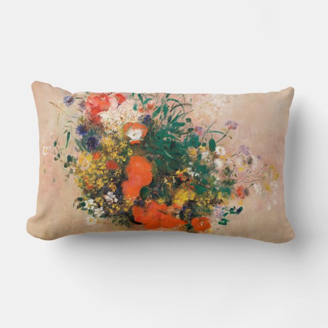 Coussin Rectangle Vase des fleurs de Redon Post-impressionniste (Recto)