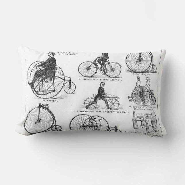 Coussin Rectangle Vélo à grande roue Penny Farthing (Recto)