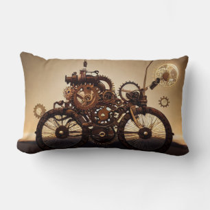 Coussin Rectangle Vélo Steampunk avec engrenages