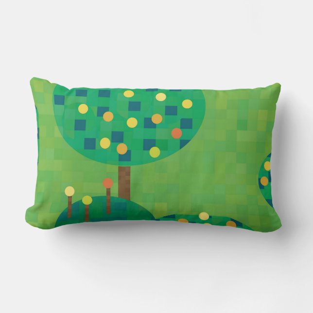 Coussin Rectangle verger d'agrumes ou jardin (Recto)