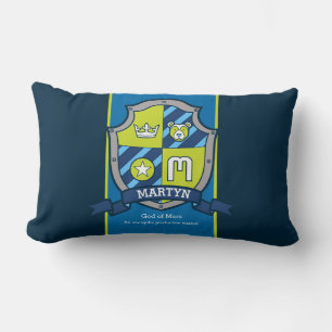 Coussin Rectangle Vert bleu de signification de Martin de la lettre