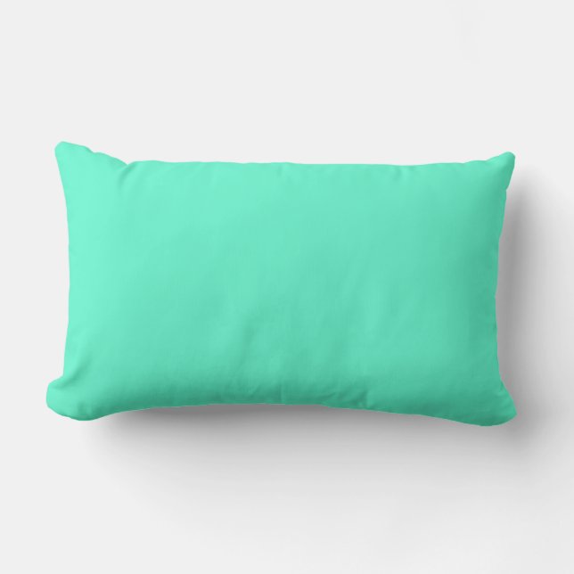 Coussin Rectangle Vert cyan néon solide (Recto)