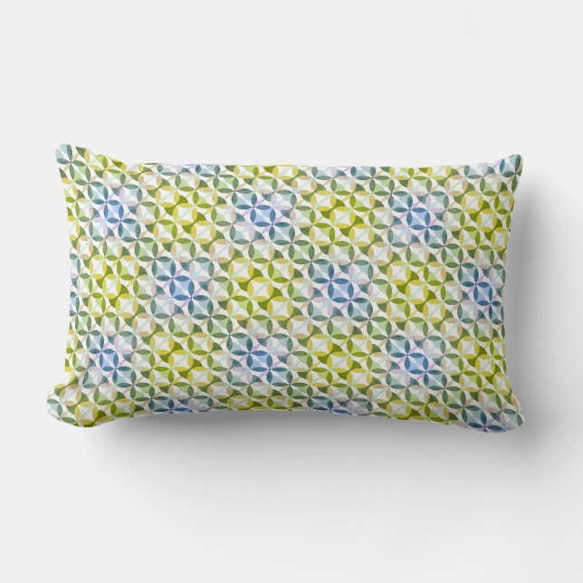 Coussin Rectangle Vert et bleu Motif moderne (Recto)