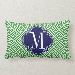 Coussin Rectangle Vert Girly et coutume grecque de motif principal