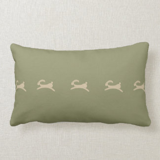 Coussin Rectangle Vert olive de lapin primitif