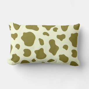 Coussin Rectangle Vert olive moderne imprimé vache