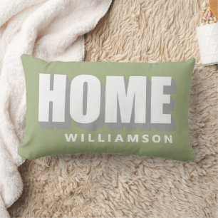 Coussin Rectangle Vert pastel personnalisé Maison Minimaliste Modern
