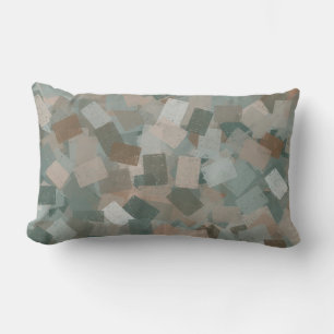Coussin Rectangle Vert rose Brown Cubisme Motif Abstrait