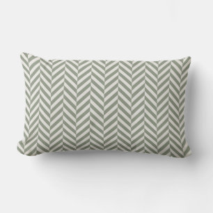 Coussin Rectangle Vert sauge à carreaux en os de herringbone