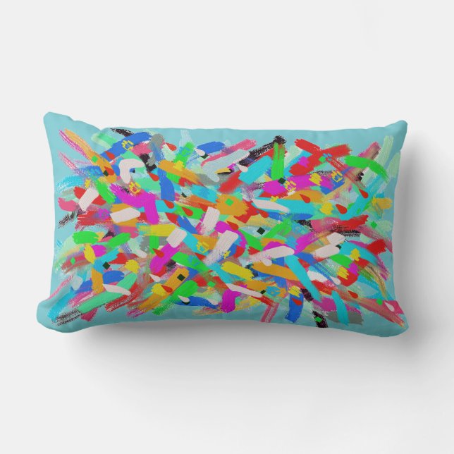 Coussin Rectangle Vibes positives de l'art Abstrait Splashes Cushion (Recto)