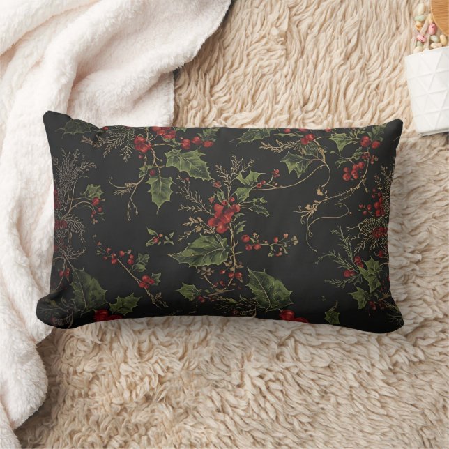 Coussin Rectangle Victorian Crimson Berries Holiday Throw Pillow (Couverture)
