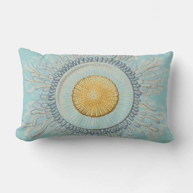 Coussin Rectangle Vie marine de cru de Haeckel (Recto)