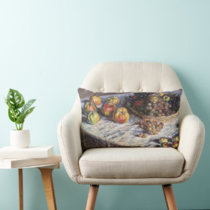 Coussin Rectangle Vie morte avec pommes et raisins par Claude Monet