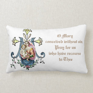 Coussin Rectangle Vierge catholique Marie Bébé Jésus Religieux ca