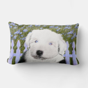 Coussin Rectangle Vieux anglais Sheepdog Puppy Peinture - Chien Art