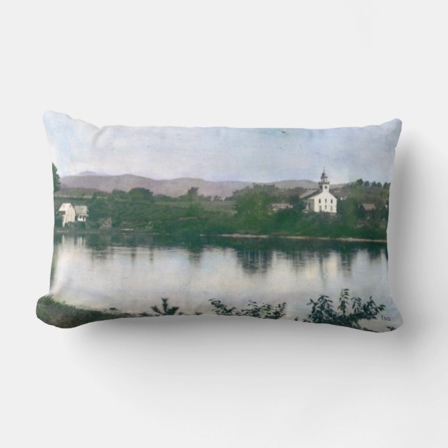 Coussin Rectangle Vieux lieu de réunion libre chez Bingham, Maine (Recto)