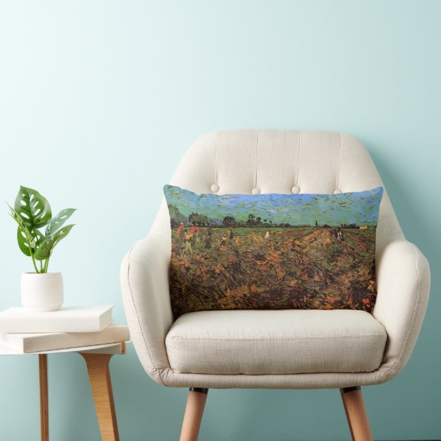 Coussin Rectangle Vignoble vert par Vincent van Gogh (Chaise)