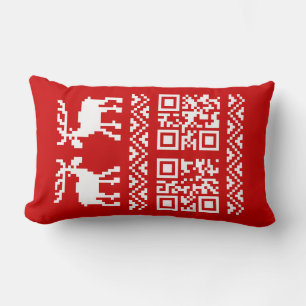 Coussin Rectangle Vilain Sweater QR Code Bonne année!