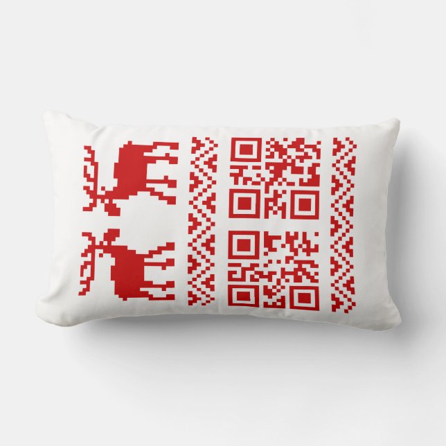 Coussin Rectangle Vilain Sweater QR Code Bonne année! (Recto)