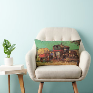 Coussin Rectangle Vincent van Gogh - Campement de Tsiganes Caravanes