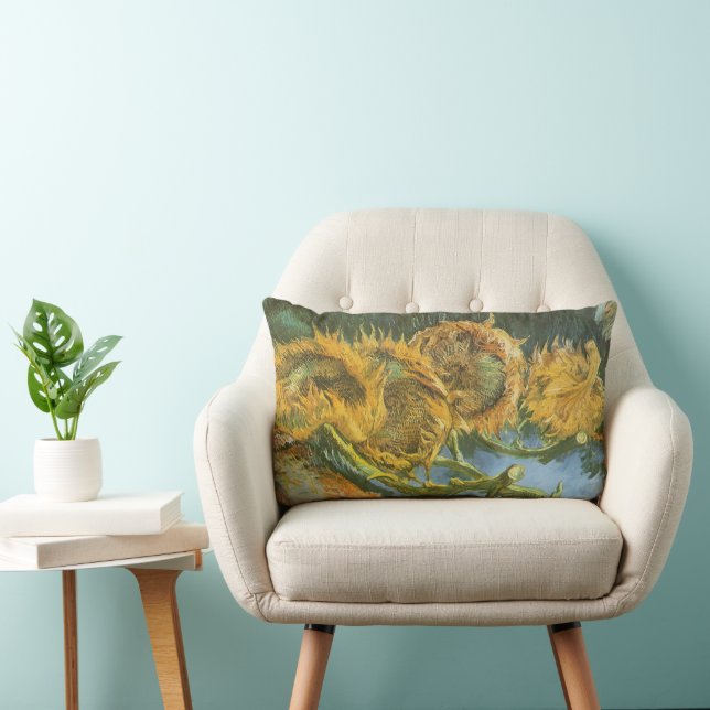 Coussin Rectangle Vincent van Gogh - Vie morte : Quatre tournesols c (Chaise)