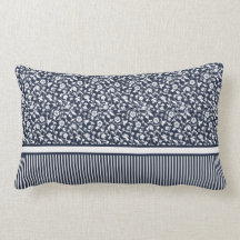 Vintage Bloomy rayé bleu et blanc motif