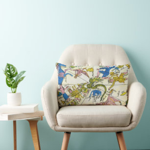 Coussin Rectangle Vintage céleste, sphère arabe, constellations