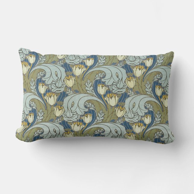 Coussin Rectangle Vintage Charles Voysey Tulip (Recto)