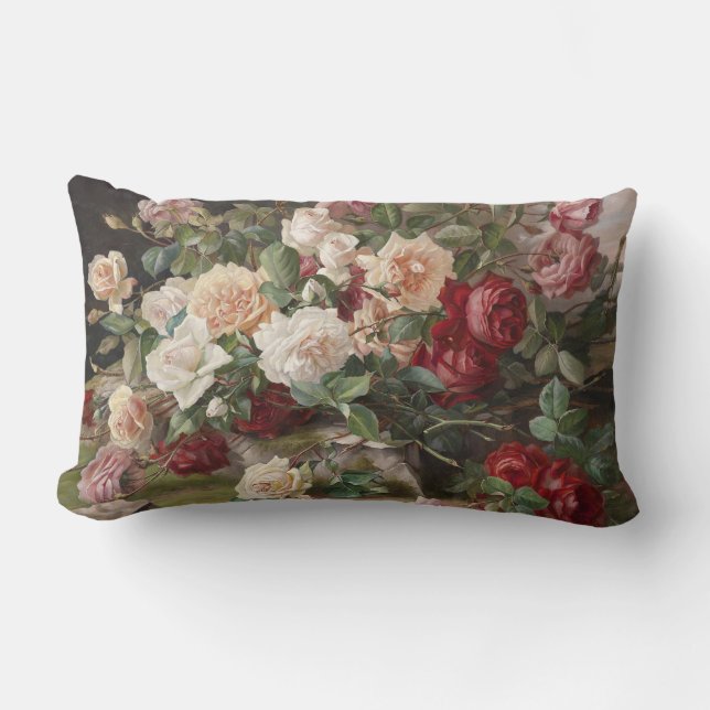 Coussin Rectangle Vintage E. Hariel Rose Still Life (Recto)