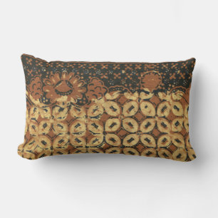 Coussin Rectangle Vintage Motif Batik Kawung Indonésien Rustique