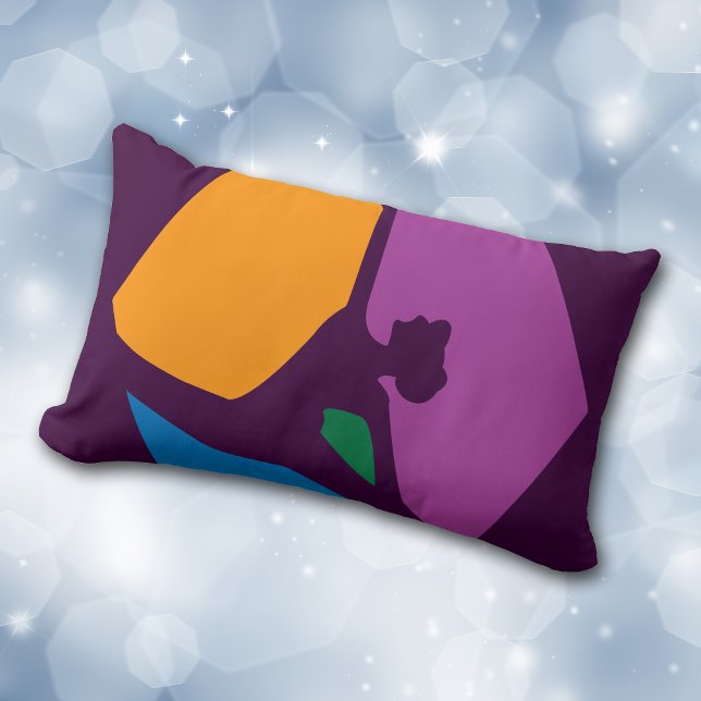 Coussin Rectangle Violet Violet Blocs Abstraits Danseur (Créateur téléchargé)