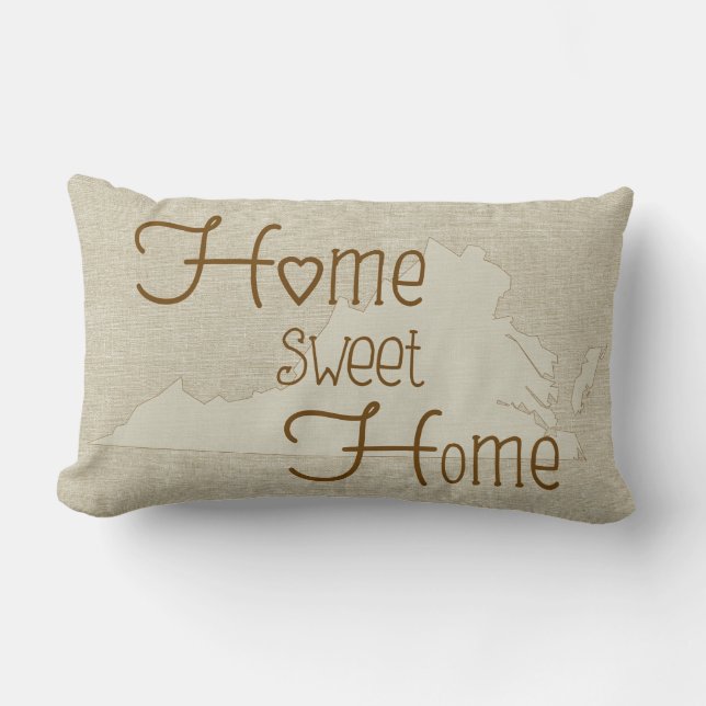 Coussin Rectangle Virginia-Home Sweet Home, nom personnalisé (Recto)
