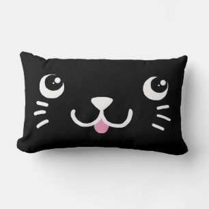Coussin Rectangle Visage Kitty noir