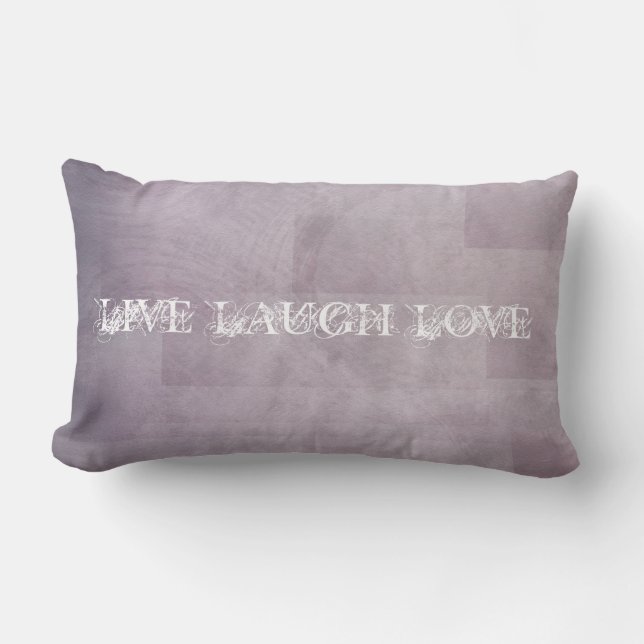 Coussin Rectangle Vivent le pourpre d'orchidée d'amour de rire (Recto)