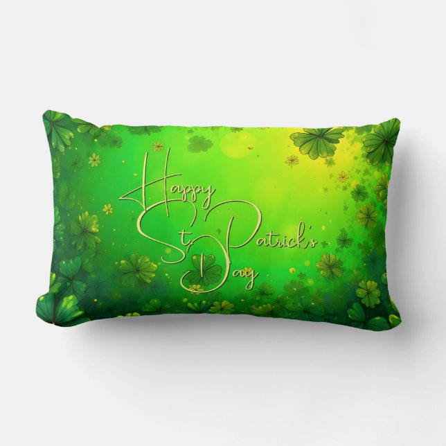 Coussin Rectangle Vœux de fête de la Saint-Patrick (Recto)