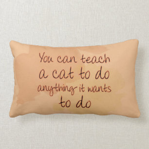 Coussin Rectangle Vous pouvez enseigner un chat à faire quelque
