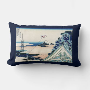 Coussin Rectangle Vue du temple Honganji et du mont Fuji Gravure sur