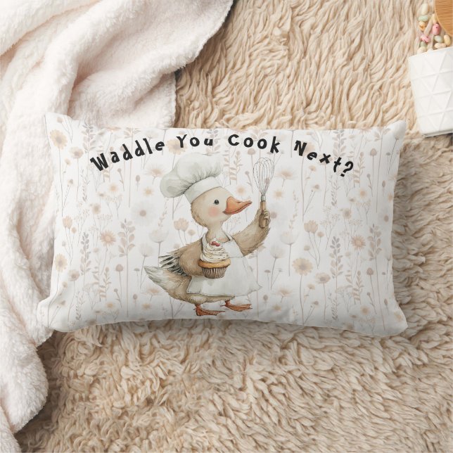 Coussin Rectangle Waddle You Cook Next? Kitchen Throw Pillow (Couverture)