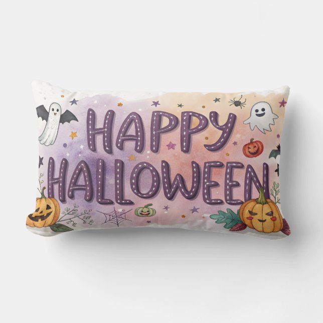 Coussin Rectangle watecolor heureux halloween (Recto)