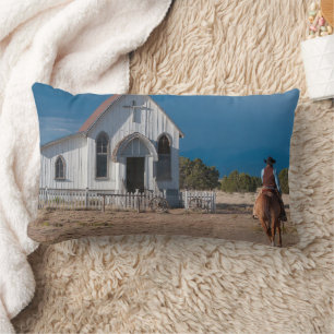 Coussin Rectangle Western Cowboy Équitation À L'Église