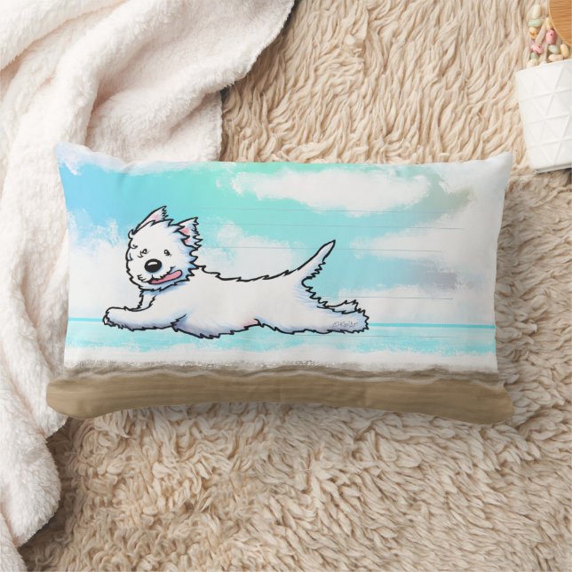 Coussin Rectangle Westie à exécution gracieuse (Couverture)