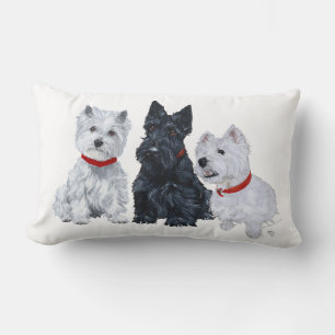 Coussin Rectangle Westies et un Scottie ensemble
