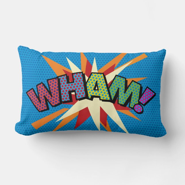 Coussin Rectangle WHAM ZAP Amusant Cool moderne Comique Livre Pop Ar (Recto)
