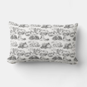 Coussin Rectangle WHEATEN Terrier Black Toile & En vichy