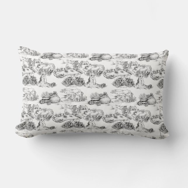 Coussin Rectangle WHEATEN Terrier Black Toile & En vichy (Recto)